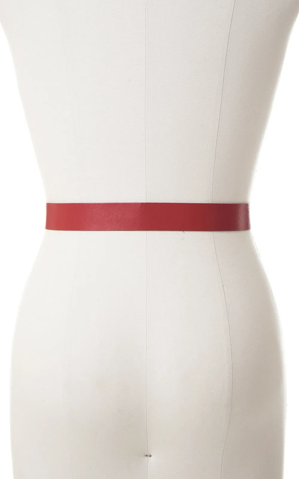 1950s Double Buckle Red Leather Cinch Belt | medium