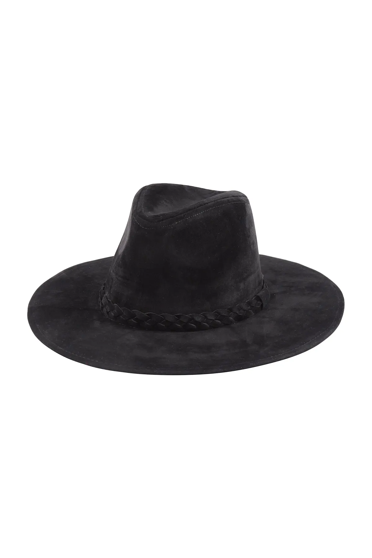 Black Fedora hat with braided band