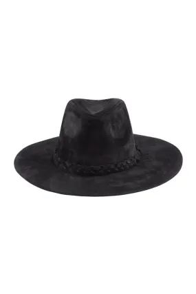 Black Fedora hat with braided band