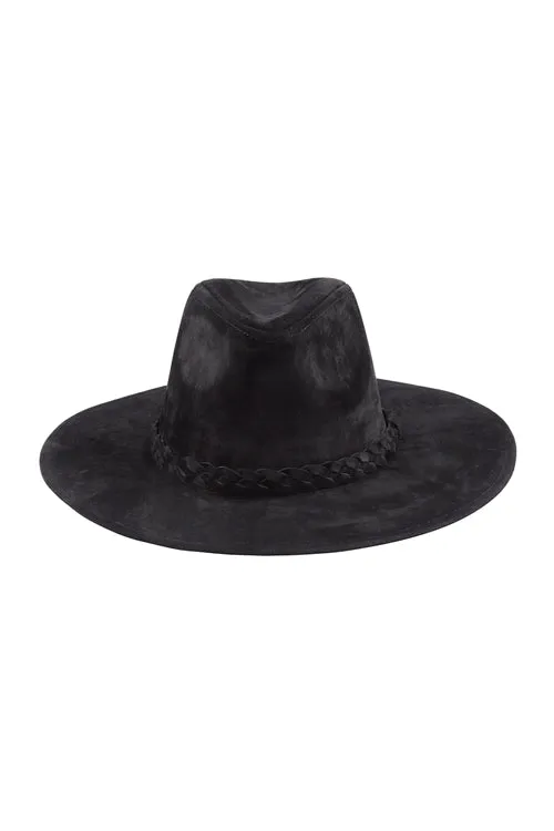 Black Fedora hat with braided band