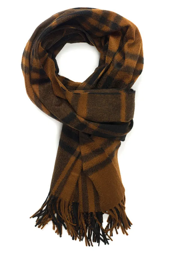 Joshua Ellis Black Watch 100% Cashmere Stole Blue,Black,Croc