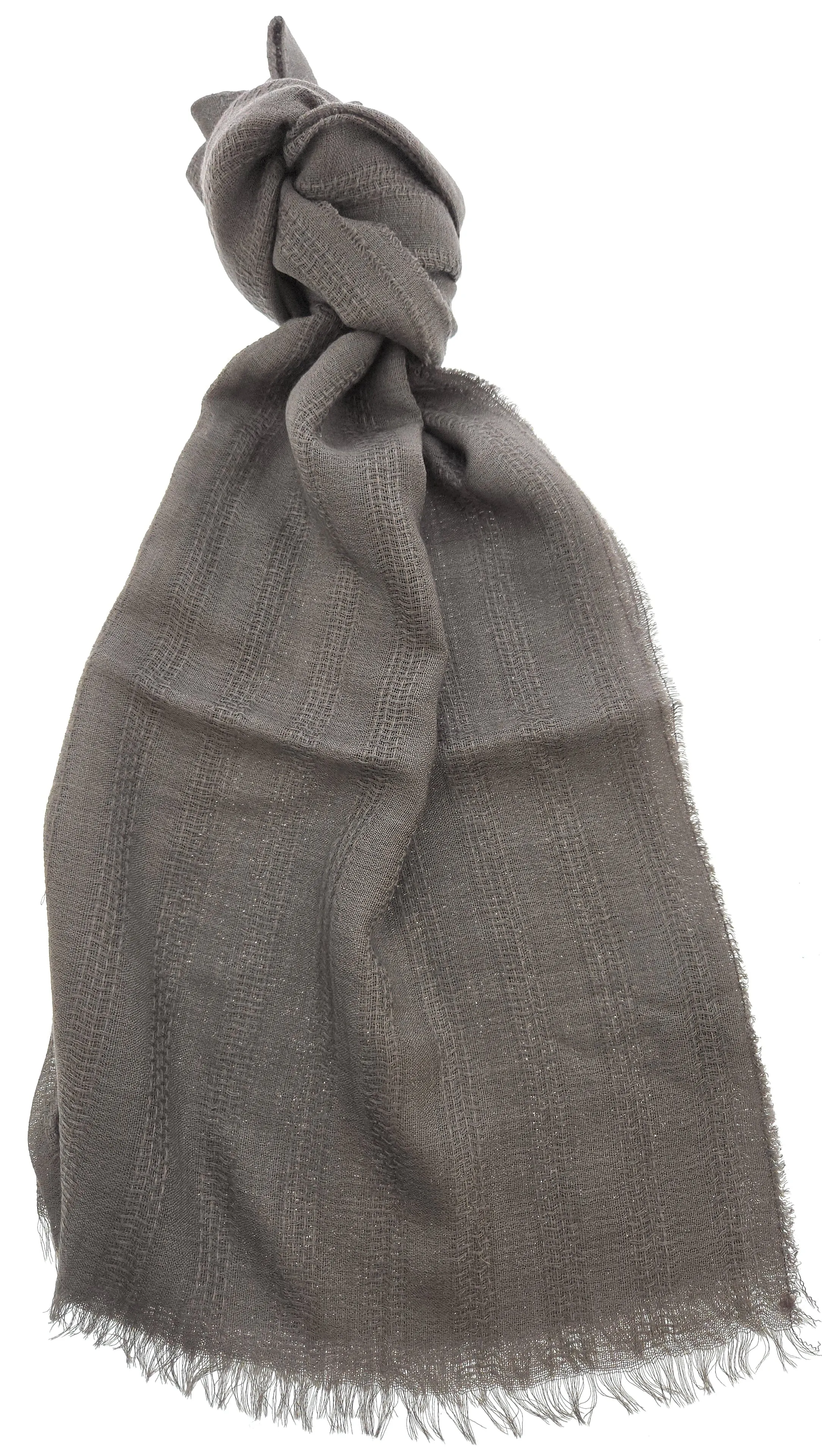 Lanvin Taupe Luxurious Modern Cashmere SIlk Blend Scarf