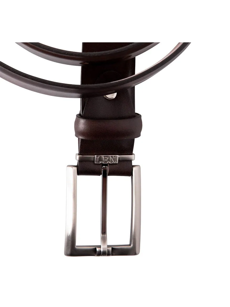 LEN Belts Italian Marbled Calf Belt in Espresso