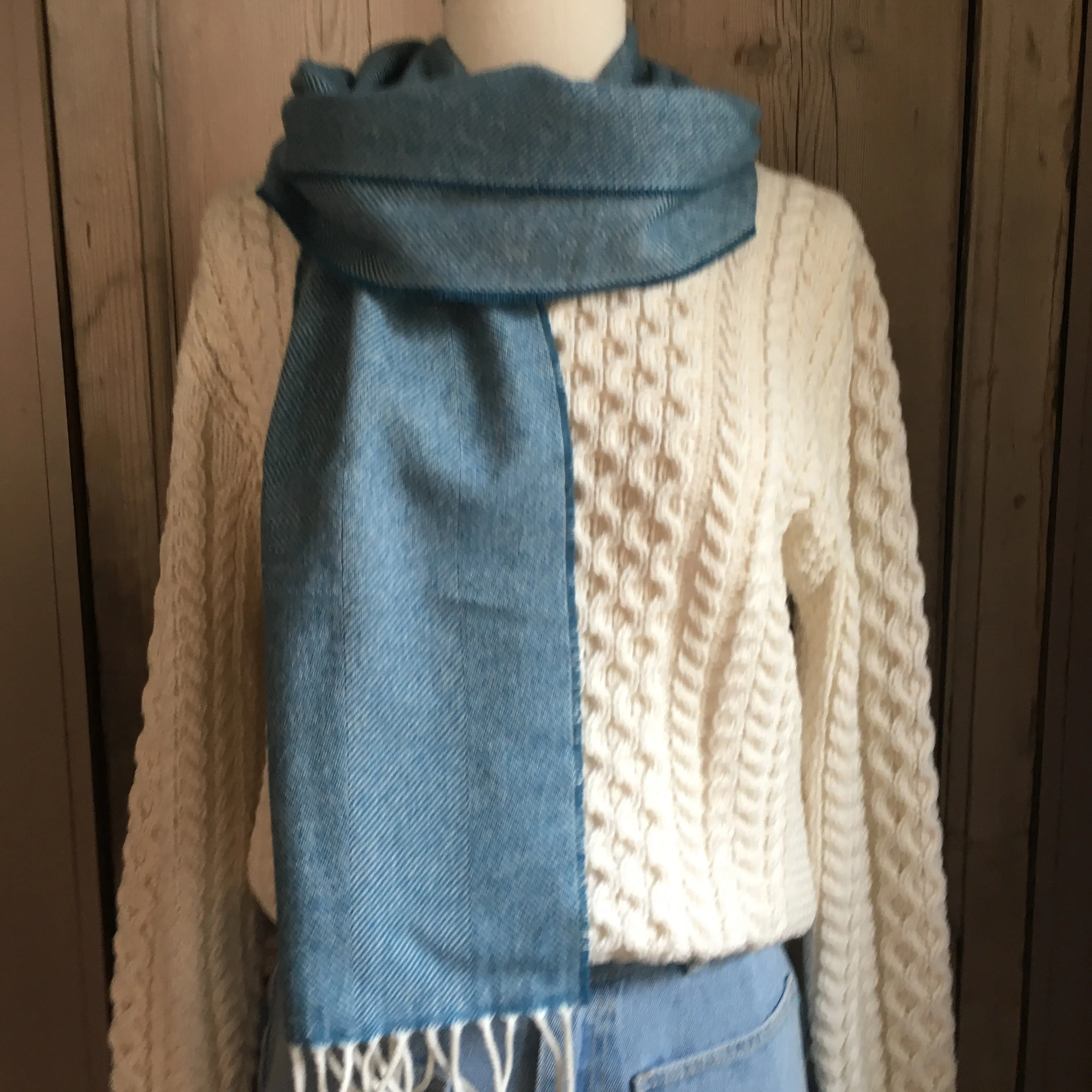 McNutt | Unisex Lambswool Scarf | Kingfisher Herringbone
