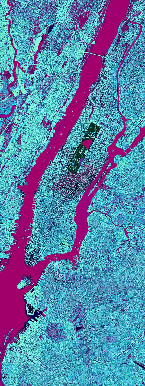 New York Blue Rectangular Scarf