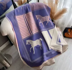 Purple Classic Equestrian Scarf/Shawl