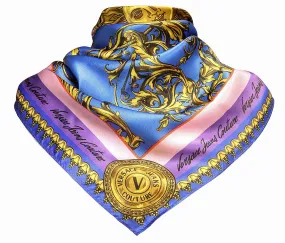 Versace Jeans Couture Baroque Patch Multicolor Pure Silk Scarf