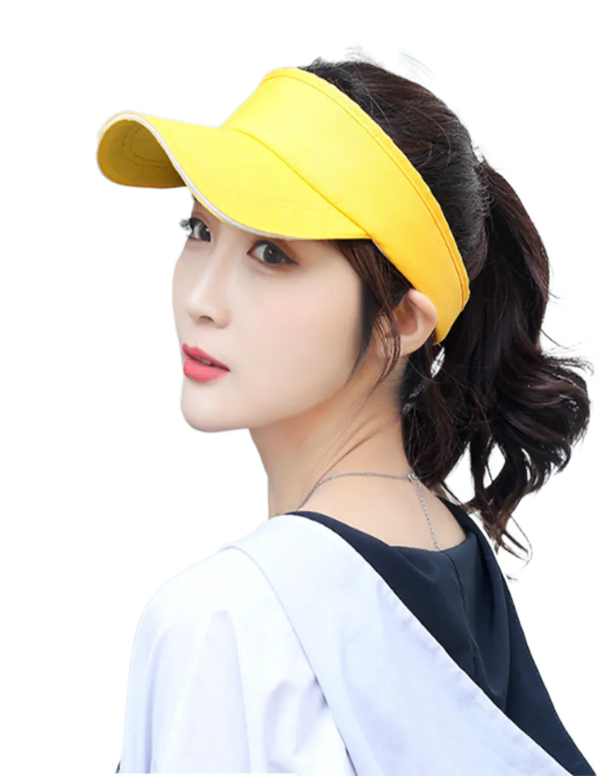 Visor Hat For Sports Tennis Golf Plain Color Summer Beach Sun Blocker