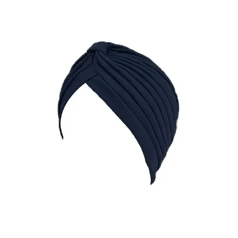 Women Solid Color Pleated Head Wraps Classic Ramadan Beanies Chemo Cap   S4663969